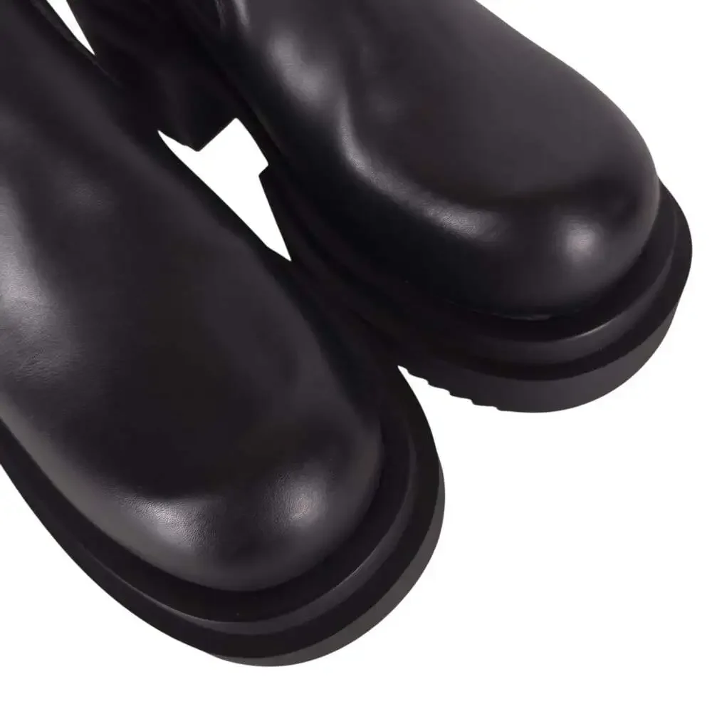 Rick Owens Beatle Bogun Boots US 7.5 EU 37.5 Womens Black Calf Leather $1860